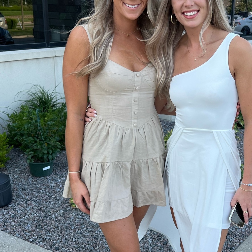 Beige Forever21 Corset Top Dress